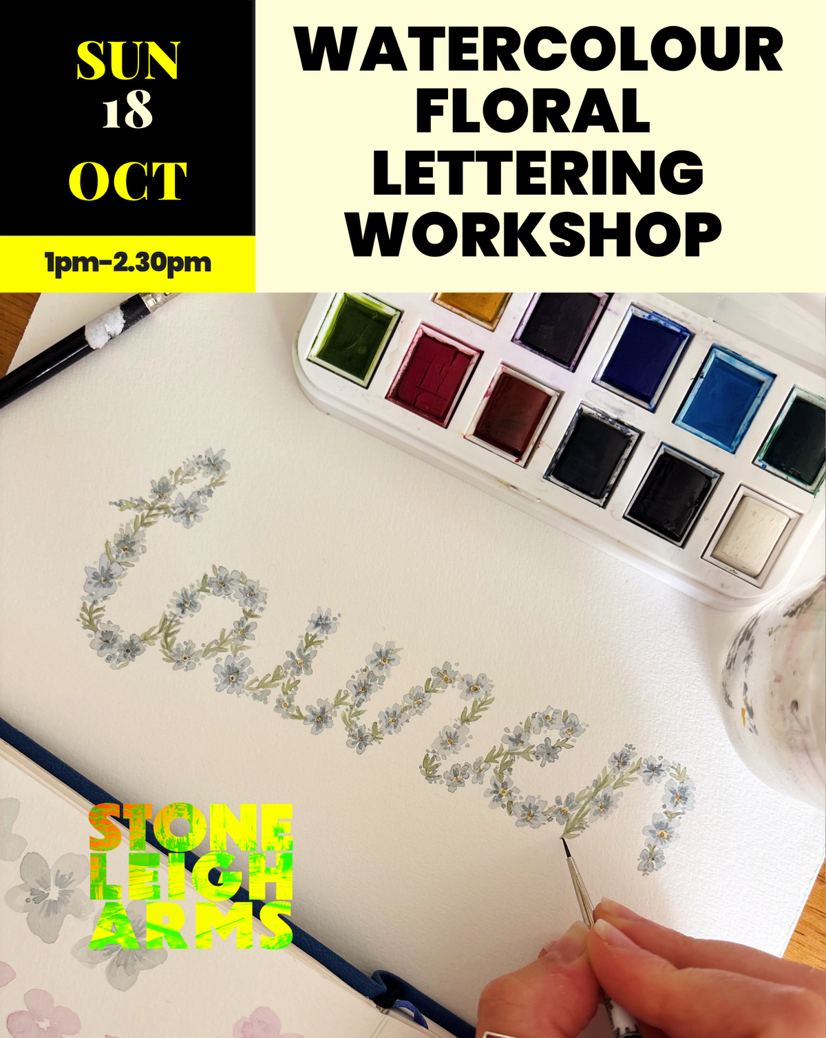 Watercolour Floral Lettering Workshop | Sunday 18th October