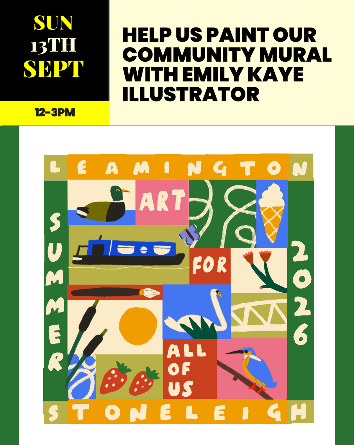 Help Paint our Community Mural with Emily Kaye Illustration | Sunday 13th September