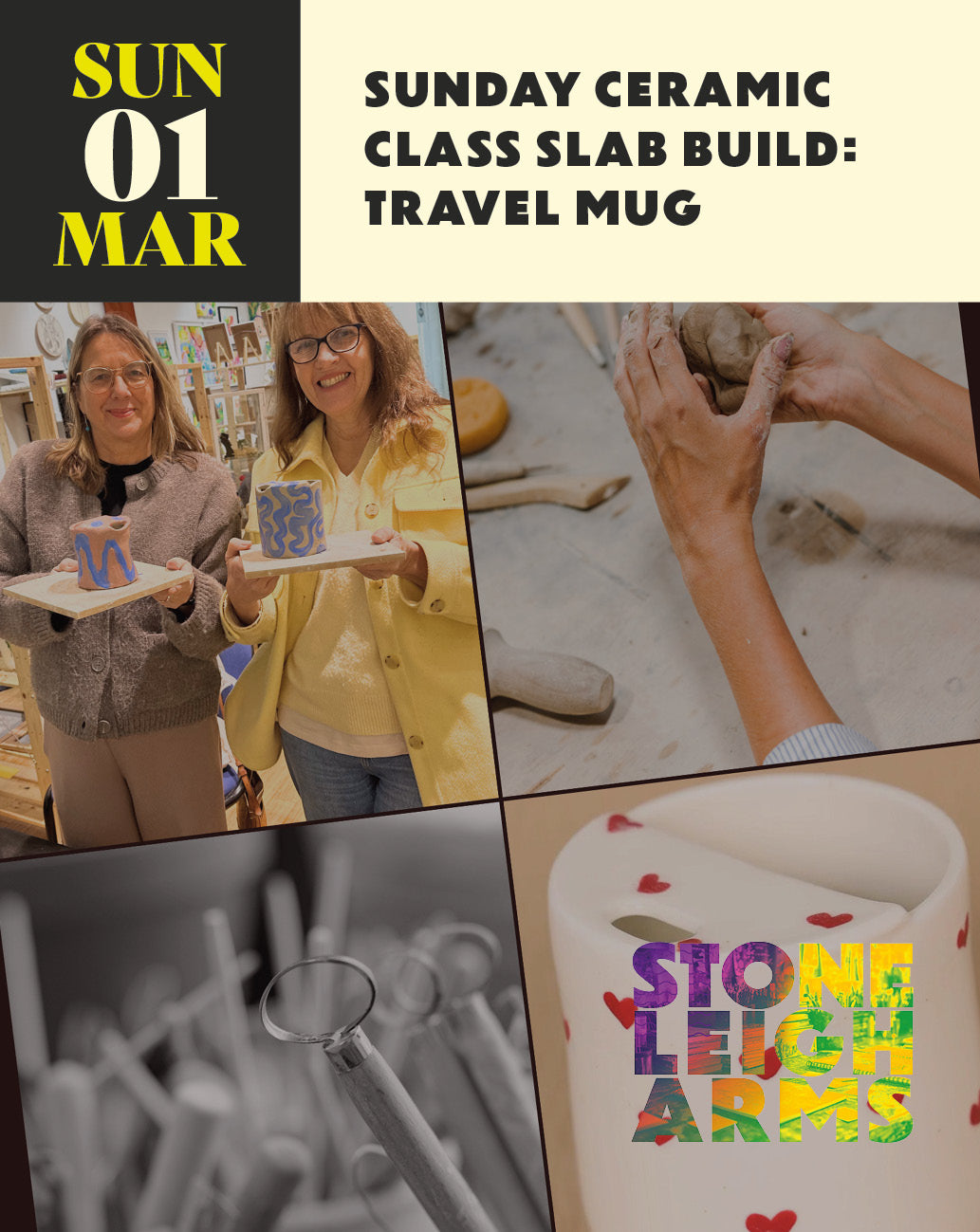 Sunday ceramic class: slab build a travel mug