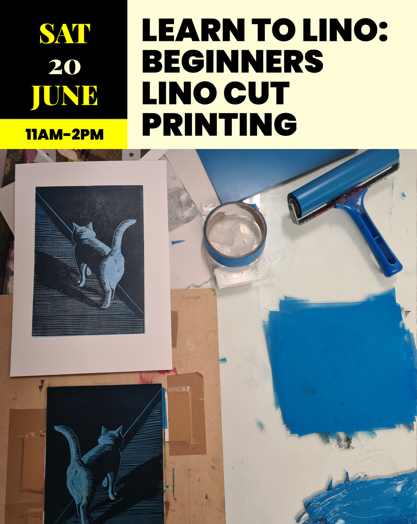 Learn to Lino - Beginners Linocut Printmaking | Sat 20 June