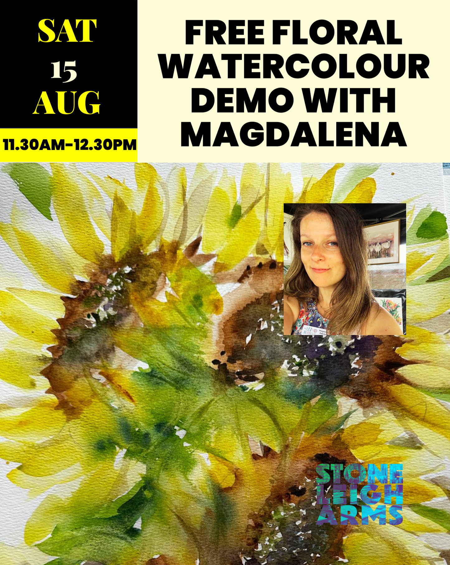 Watercolour Demo with Magdelena | 15 August | FREE