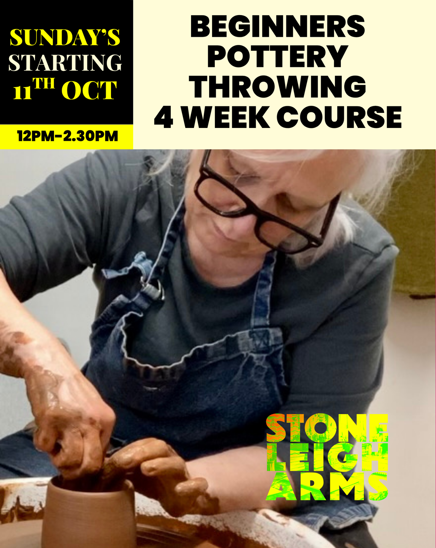 Beginners Pottery Throwing 4 Week Course | Starts Sunday 11th October