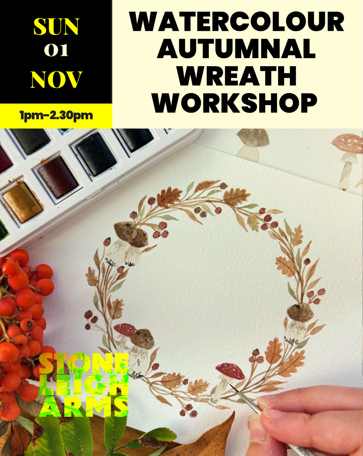 Watercolour Autumnal Wreath Workshop | Sunday 1st November