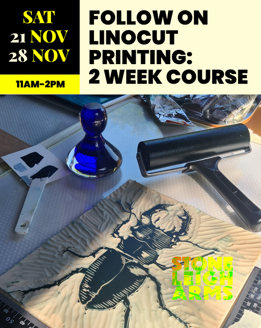 Follow on Linocut Printing: 2 Week Course | Saturday 21st and 28th November