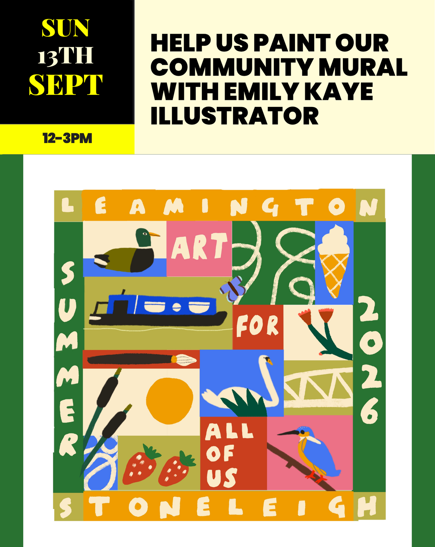 Help Paint our Community Mural with Emily Kaye Illustration | Sunday 13th September